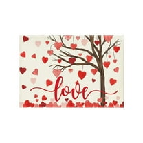 JoyMoreHome Valentine Day Linen Placemat, Easy to Clean, 11.8x17.7 Inch Durable Non-Slip Placemat for Holiday Party, Home Gathering, Diningroom