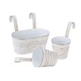 thumbnail image 2 of 3 piezas de macetas colgantes para colgar en la pared, cubos de flores, jardineras con barandilla para Blanco, 2 of 9
