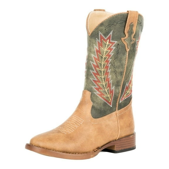 Roper Western Boots Boys Arrowheads Faux Tan 09-018-1900-0077 TA