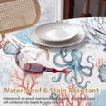 thumbnail image 4 of Summer Oceans Round Tablecloth 54 inches Orange Blue Octopus Corals Shells Coastal Waterproof Oil-Proof Table Cloth Round Table Cover for Holiday Party Picnic Dinner Decor Indoor and Outdoor Use, 4 of 9