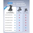 thumbnail image 3 of Anti-Shake Motorcycle Phone Mount - 2026 Dual Vibration Dampener, Universal Bike Phone Holder for iPhone 17/16/15/14/13 Series & Android 4.7-7”, Handlebar Mount for Bicycle/Motorbike/Scooter, 3 of 9