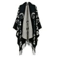 thumbnail image 2 of IDALL Scarf for Women,Shawl Wraps Women's Travel Plaid Shawl Wraps Open Front Poncho Cape Warm Oversized Sweaters Casual Cardigan Shawls For Fall Winter Ponchos Black 4, 2 of 4