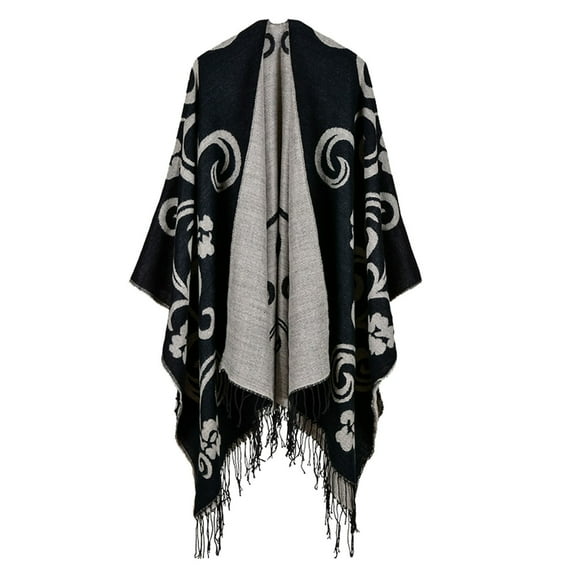 2025 Wraps for Women Women's Travel Plaid Shawl Wraps Open Front Poncho Cape Warm Oversized Sweaters Casual Cardigan Shawls for Fall Winter Women's Blended Shawl