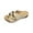 Khaki, variant on Women's Leather Flat Slippers Metallic Link Chains Slip On Summer Indoor and Outdoor Slide Sandals 9.5