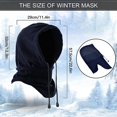 thumbnail image 4 of ZOELNIC Balaclava Ski Mask, Windproof Face Scarf Snood, Motocycle Winter Warm Hat, Thermal Polar Fleece Face Mask and Hood for Men Unisex Navy Blue, 4 of 11