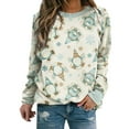 thumbnail image 1 of Femmes de Noël Sweatshirt Veste Mi-Longue Imprimé Mode Pull Col Rond Chaud Pull à Manches Longues Fermeture Cardigan Vacances Xmas Outwear, 1 of 4