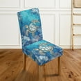 thumbnail image 3 of Xoenoiee Turtle Water Plants Print Chair Covers for Dining Room, Stretch Jacquard Dining Chair Covers, Removable Parsons Chair Slipcover, Washable Chair Protector for Hotel Restaurant, 1 Pack, 3 of 7
