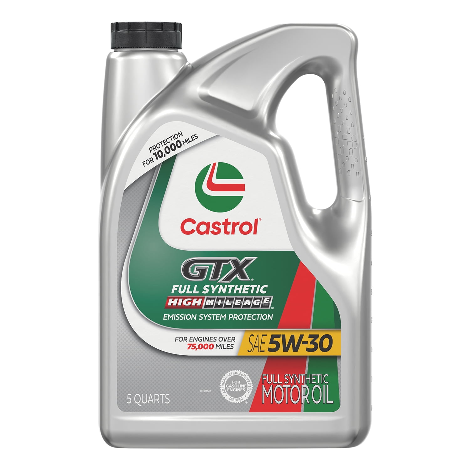 Castrol GTX Full Synthetic High Mileage 0W-20 Motor Oil, 5 Quarts