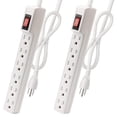thumbnail image 1 of Power Strip PLUGTUL 6 enchufes, paquete de 2 con cable de 2 pies, 1875 W/15 A, 1 of 7