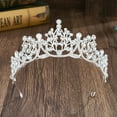 thumbnail image 5 of Princess Tiaras and Crowns for Women Girl Crystal Queen Crown, Gold Silver Wedding Tiara for Bride, Metal Birthday Quinceanera Pageant Prom Headpieces, 5 of 7