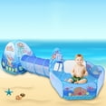 thumbnail image 4 of 3PCS Kids Ball Pit Foldable Cute Pop up Playhouse Tent with Basketball Hoop, 4 of 8