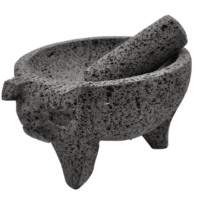 Molcajete Pitzotl de Piedra Volcánica Hermoso Molcajete en Forma de Cochinito CEMCUI Molcajete Pitzotl de Piedra Volcánica
