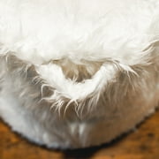 Big Joe Milano Bean Bag Chair, Ivory Shag, Soft Faux Fur, 2.5 feet