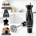 thumbnail image 3 of OVENTE Immersion Electric Hand Blender 300 Watt Power 2 Mix Speed with Stainless Steel Blades, Handheld Stick Mixer Set with Egg Whisk Attachment Mixing Beaker and BPA-Free Food Chopper, Black HS565B, 3 of 10