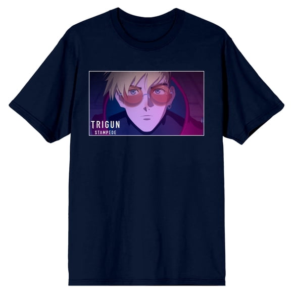 Trigun Stampede Vash The Stampede Crew Neck Short Sleeve Men's Navy T-shirt-Small