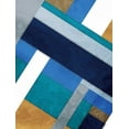 thumbnail image 2 of Grey, Jace 15x18 Gold Ornate Wood Framed with Double Matting Museum Art Print Titled - Stipe Overlay Blue, 2 of 4