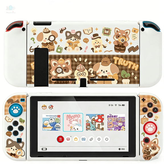 Cute Protective Case for Nintendo Switch,Dockable Console Hard Shell and TPU Joy Con Cover Shockproof Anti Scratch Skin Case