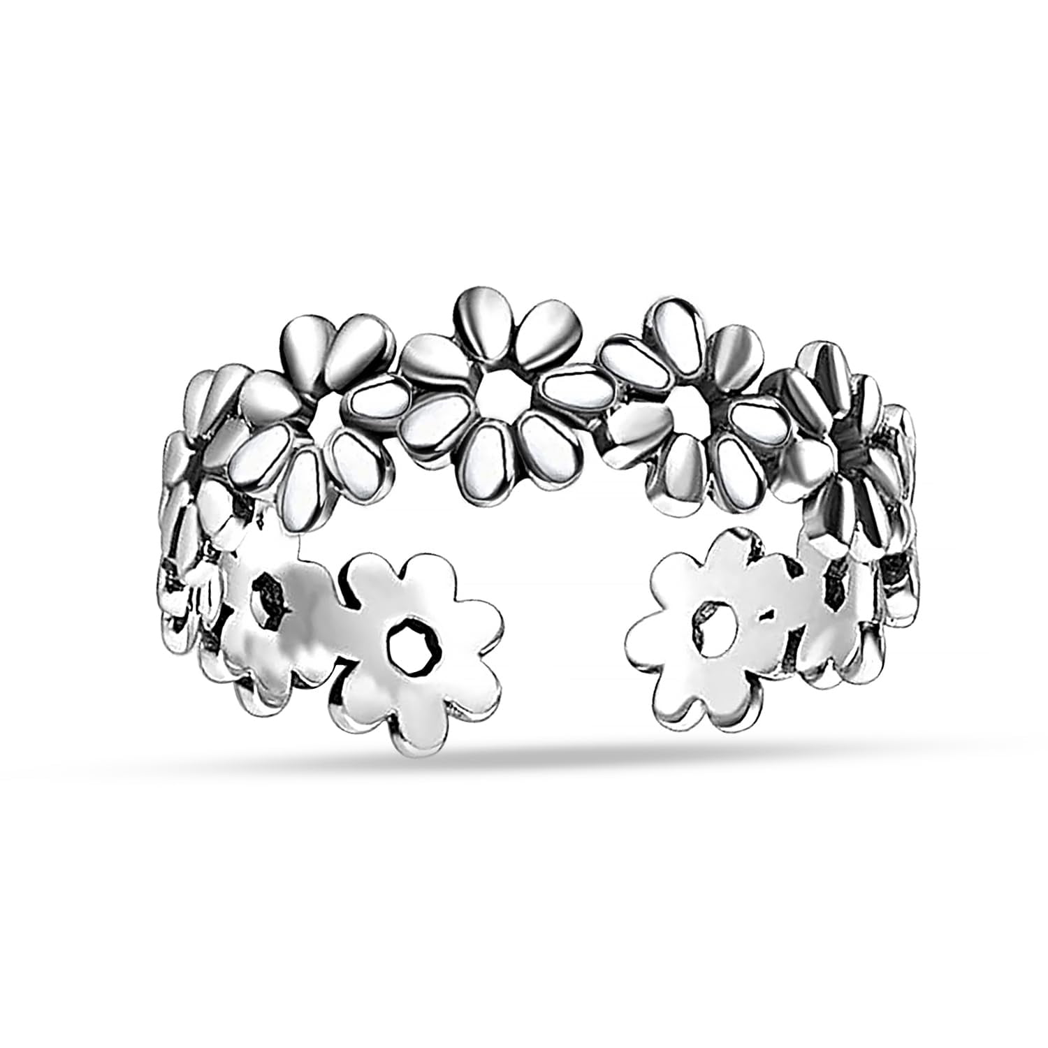 LeCalla 925 Sterling Silver Toe Rings for Women Open Adjustable Hawaiian Leaf Toering Summer Beach Foot Jewelry