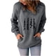 thumbnail image 1 of Sudadera clásica de manga larga con cuello en V y estampado de Halloween para mujer Pompotops FGAJ15167, 1 of 8