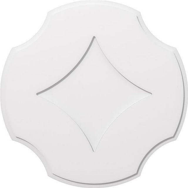 Ekena Millwork CMP38PL 38 in. OD x 13.25 in. Square Percival Architectural Grade PVC Contemporary Ceiling Medallion