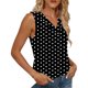 thumbnail image 5 of Mujeres sin mangas Tops verano no posicionado impresión rayas cuello en V blusa casual Mujeres cuello en V Tops de verano, 5 of 6