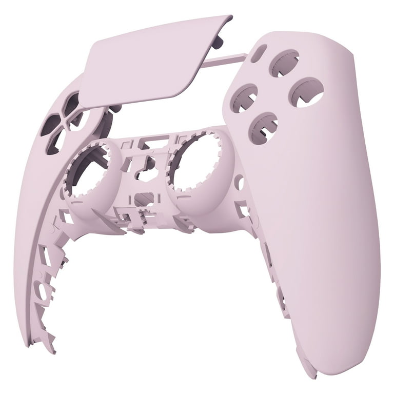 eXtremeRate Cherry Blossoms Pink Touchpad Front Housing Shell Compatible with ps5 Controller, Soft Touch DIY Replacement Shell Custom Touch Pad Cover