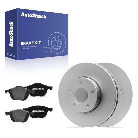 AutoShack Front Vented Coated Brake Rotors   Premium Ceramic Pads 6-PC Brake Kit Replacement for 2012-2018 Ford Focus 2013-2018 Ford C-Max ArmorStop 10.94" (278 mm)
