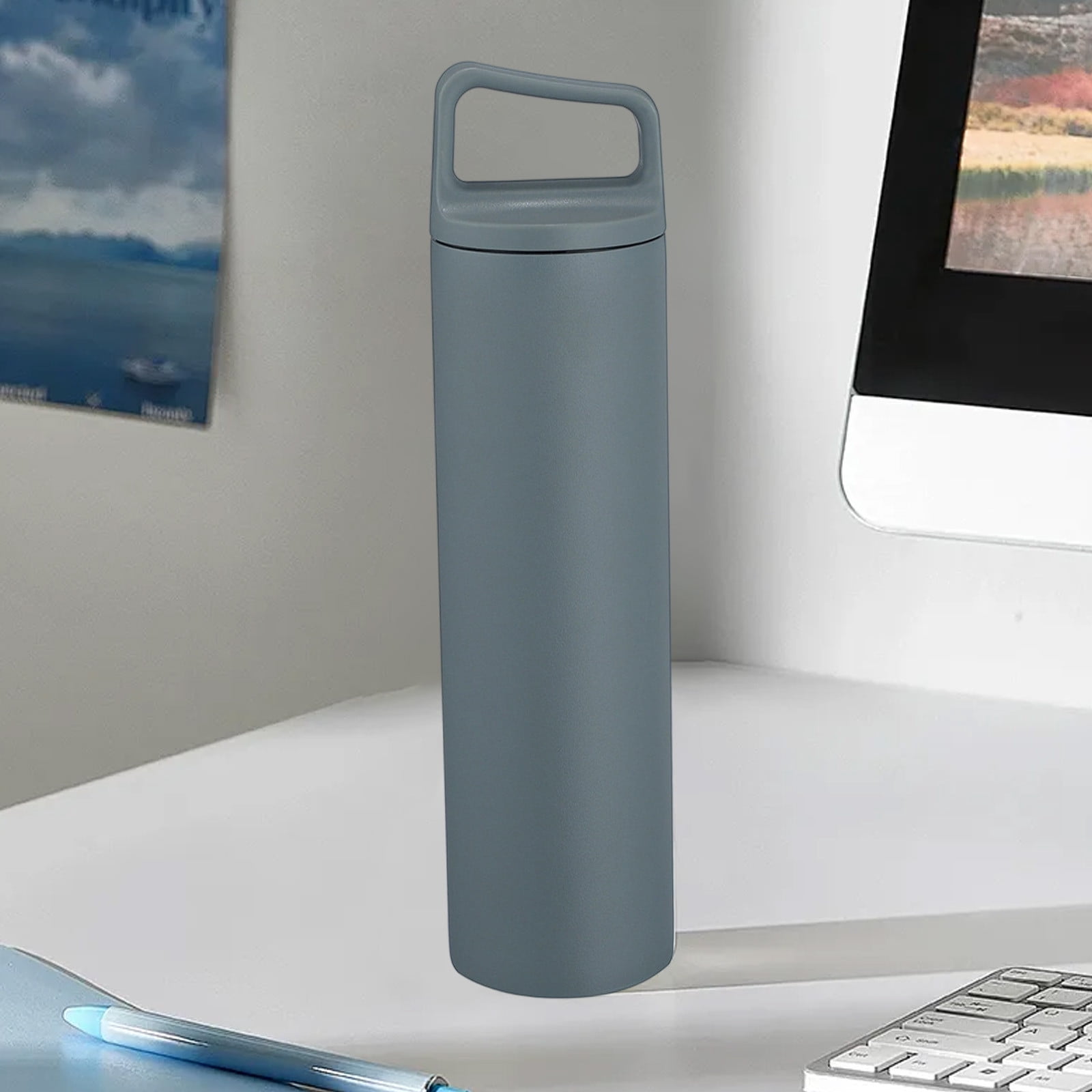 YiJuHui 2pcs Vacuum Insulated Water Bottle, Stainless Steel Wide Mouth Thermos for Hot Cold Beverages, Leakproof Portable Sports Outdoor Hiking Gym 0