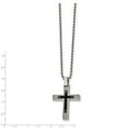 thumbnail image 3 of Stainless Steel 22 inch Polished Textured Black IP-plated Cross Necklace; 22 inch; for Adults and Teens; for Women and Men, 3 of 3