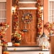 thumbnail image 4 of Corona de Otoño Hojas de Arce y Bayas JanHm Decoración de Halloween y Acción de Gracias, 4 of 5
