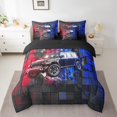 thumbnail image 2 of Erosebridal Racing Car Bedding Sets King Size,Geometric Buffalo Bed in a Bag King size,Blue Red Bedding King Size,Lightweight Car Room Decoration,Reversible,7-Piece, 2 of 6