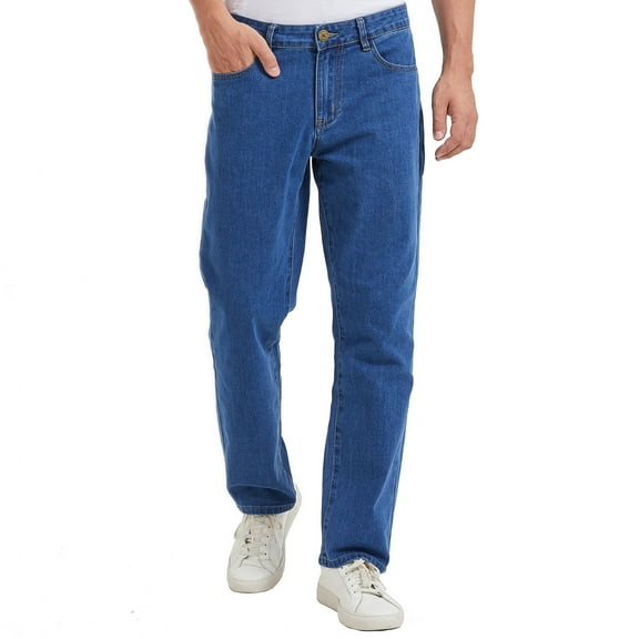 Coevals Club Men's classical jeans blue regular high quality five-pocket pants for men casual pants 30L 2# Blue 34