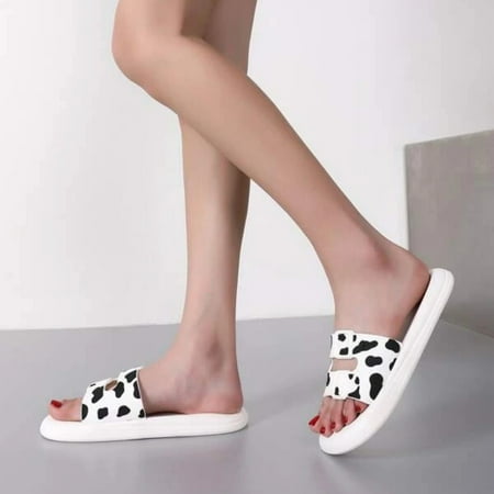 

Cathalem Summer Women Slippers Home Footwear Indoor Outdoor Shoes Ladies Slides Cute Cow Slippers Women s Slippers Size 7 Black 8