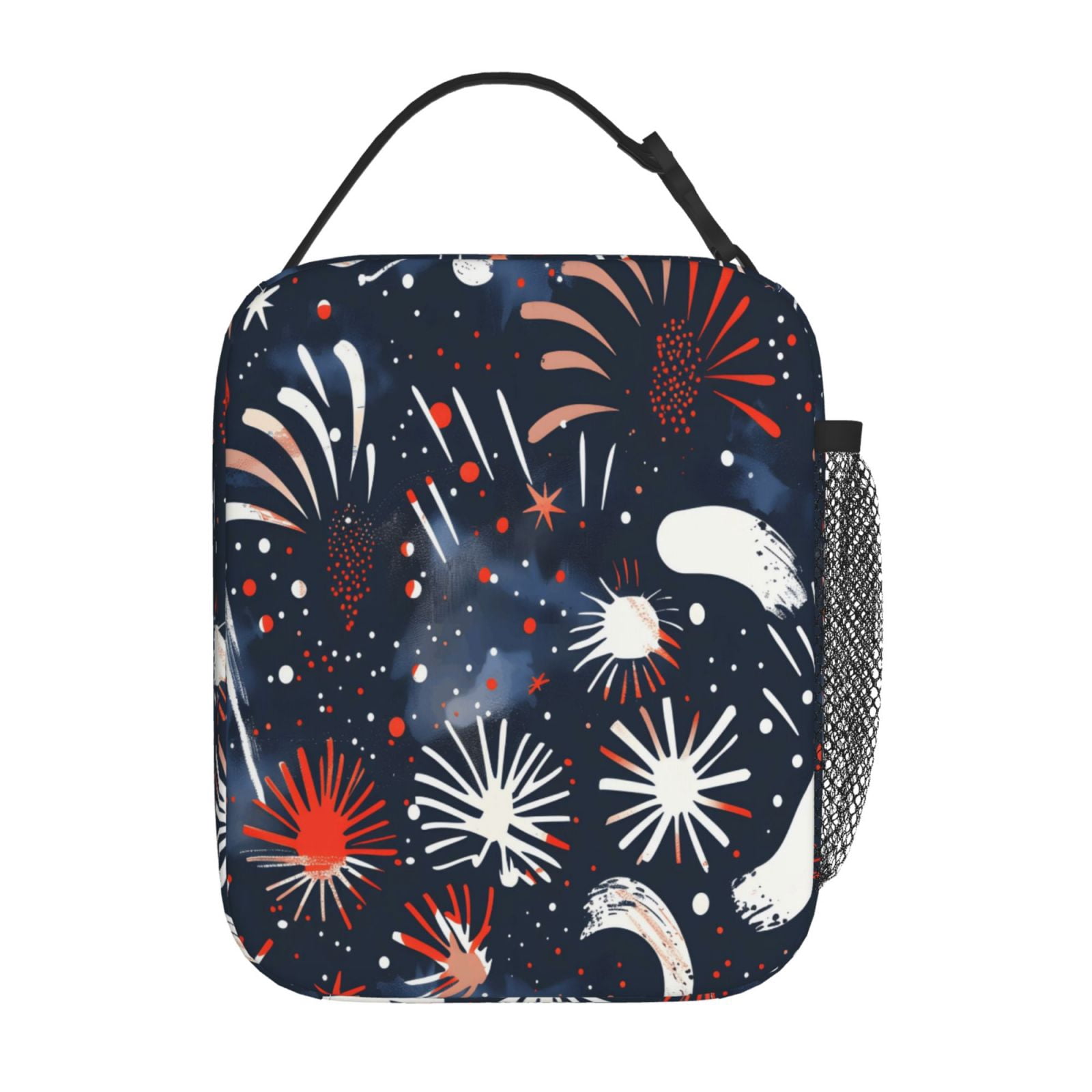 Lunch Bag For Women Men Insulated Portable Lunch Box Bento Box Office Picnic Travel Cooler Bag Independence Day Theme Star (3)