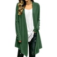 thumbnail image 2 of BUIGTTKLOP Women's Lightweight Cardigan Casual Soft Long Sleeve Cotton Linen Cardigans High Low Hem Cardigans for Fall, 2 of 8