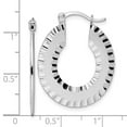 thumbnail image 2 of 24.69mm Radiant Essence 925 Sterling Silver Rhodium Plated Brushed Diamond cut Hoop Earrings Measures 30.61x24.69mm Wide, 2 of 7