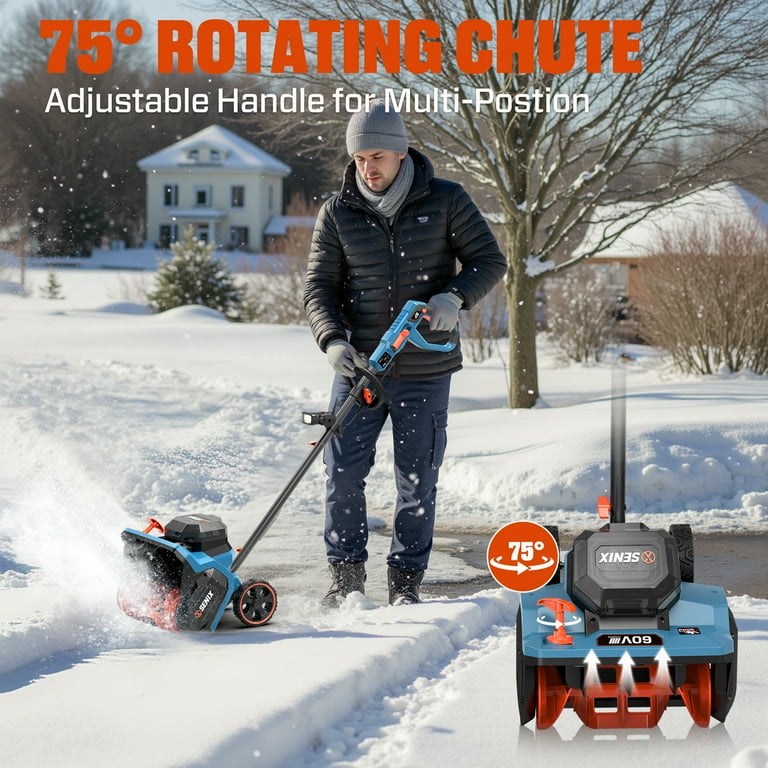 SENIX Brushless 60V 15-inch Cordless Snow Shovel with 6.0Ah