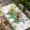 GreenIvory, variant on St. Patrick's Day Table Cloths for 8 Foot Rectangle Tables, Green Shamrocks Truck Plants Retro Beige Patio Waterproof Elastic Fitted Tablecloths, Washable Rectangular Table Cover for Camping