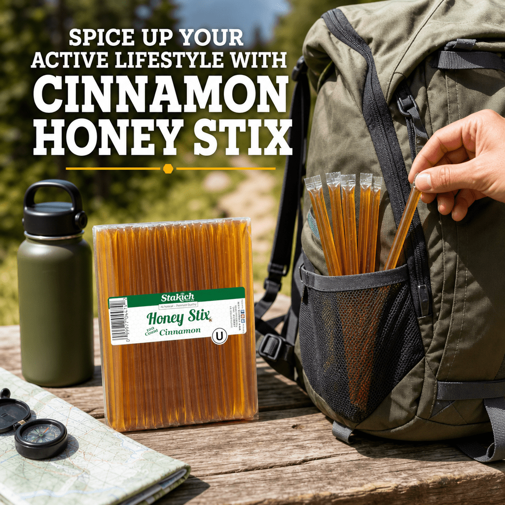 Stakich Cinnamon Grade A Honey Stix - 5 Packs of 100