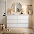 thumbnail image 2 of Miniyam White 6 Drawer Dresser for Bedroom, Wood Chest of Drawers Storage Cabinet with Hidden Pull Design for Living Room, Entryway, Hallway, 2 of 7