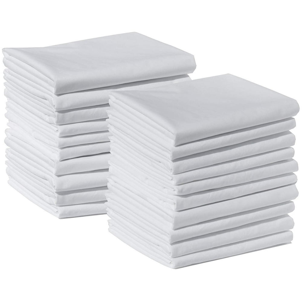 20 King Size 100 Cotton White T220 Percale Wholesale Bulk Pillowcases