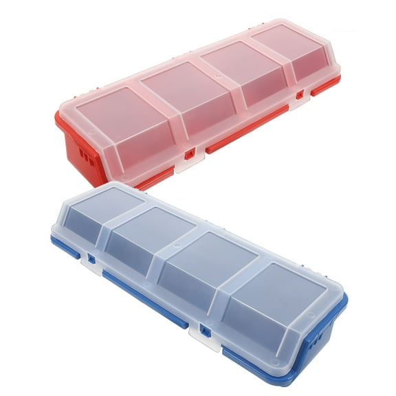 FRCOLOR 2 Pcs Screw Storage Organizer Bin with Lid and Nail Organizers Bolt Small Parts