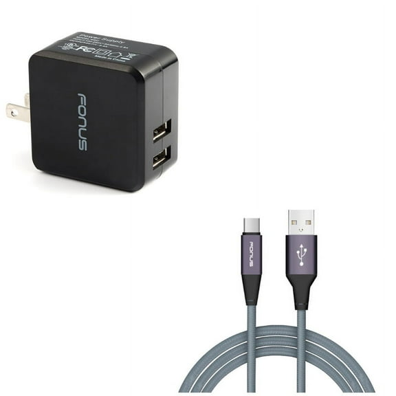 17W Home Charger w Type-C 6ft USB Cable Y4J for Lenovo Moto Tab (10.1) - LG G5, V20, G6, V30 V40 ThinQ, V35 ThinQ, Q7 Plus, G Pad X II 10.1, V50 ThinQ 5G, Stylo 4 Plus, Google Nexus 5X