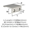 thumbnail image 3 of Amerock Streamline II 1-3/4 inch (44mm) Length Satin Nickel Cabinet Finger Edge Pull, 10 Pack, 3 of 4