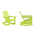 thumbnail image 2 of WestinTrends Ashore Patio Rocking Chairs Set of 2, All Weather Poly Lumber Plank Adirondack Rocker Chair, Modern Farmhouse Outdoor Rocking Chairs for Porch Garden Backyard and Indoor, Lime, 2 of 11