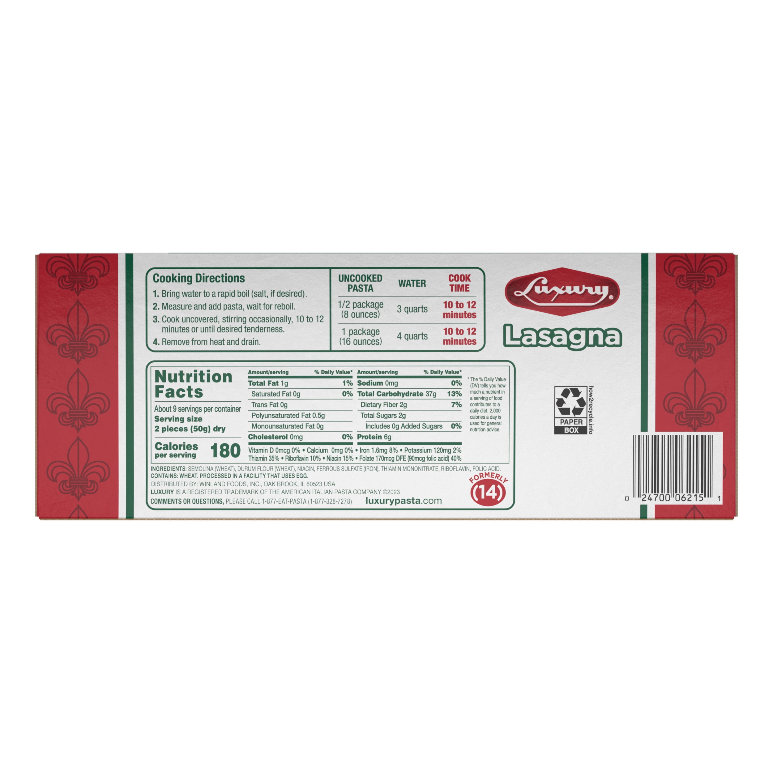 Luxury 16 oz Lasagna