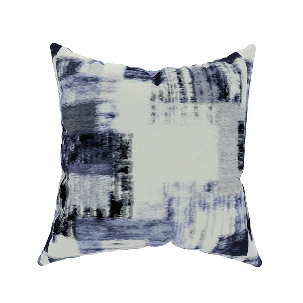 Decorative Throw Pillow Cover, 18” x 18”, Blue, Gray and White