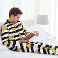 thumbnail image 6 of Sikiie Gold Flamingo Mens Pajama Set, Soft Warm Long Sleeve Sleepwear, Cozy Button-Down Pjs for Men-XX-Large, 6 of 7