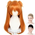 thumbnail image 1 of Peluca de cosplay CaseEden Evangelion Asuka 60 cm Naranja Oro, 1 of 9