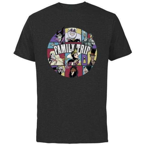 Disney Villains Wicked Circle Group Family Trip Vacation - Short Sleeve Cotton T-Shirt for Adults - Customized-Black